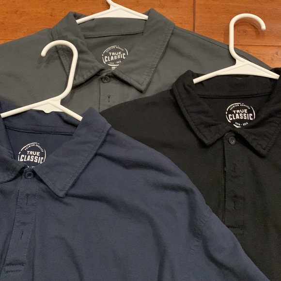 True Classic premium polo bundle size XL , black, navy blue, dark grey - Picture 2 of 5